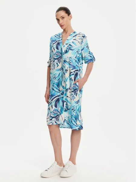 Olsen Rochie tip cămașă albastru