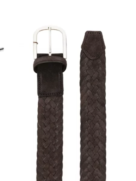 Cu centură curea Canali din piele cu cataramă maro
