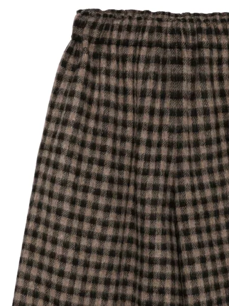 Pantaloni Daniela Gregis de lână în carouri maro