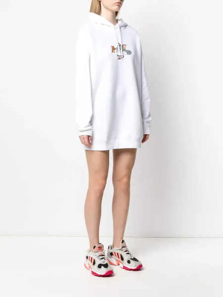 Hanorac cu glugă Reebok alb