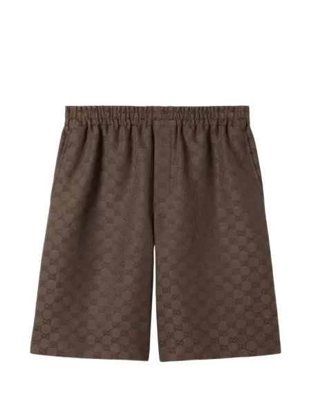 Lininiai šortai Gucci ruda