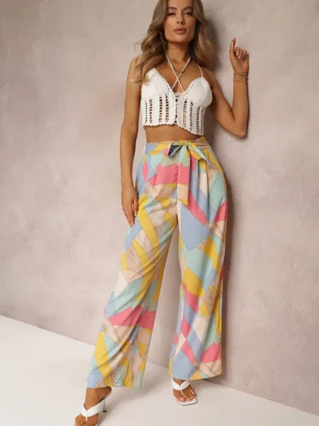 Pantaloni Largi cu Legare Sanitis bej