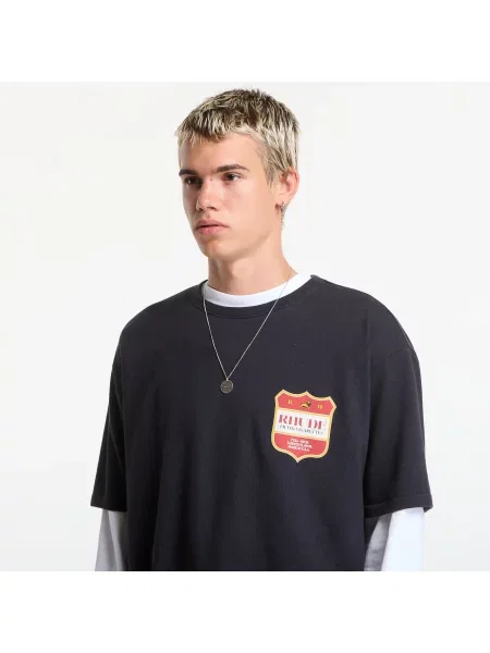 RHUDE tricou oversized din pentru bărbați negru