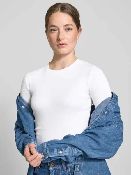 T-shirt z okrągłym dekoltem model ‘SAALEXO’ Samsoe Samsoe biała