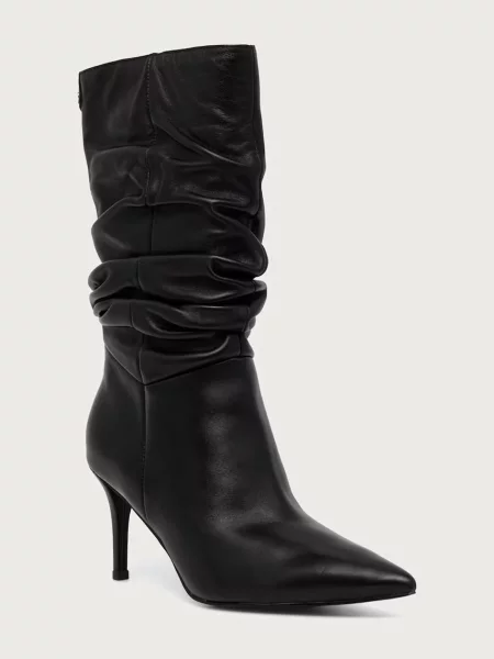 Guess botine cu înalt pentru femei din piele CARALEE negru