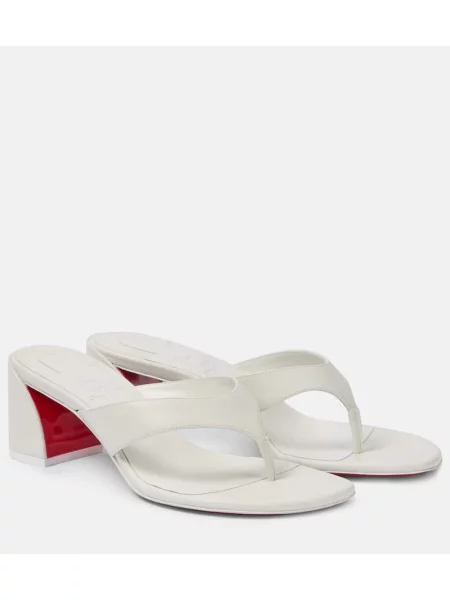 Chiloți tanga Christian Louboutin din piele alb