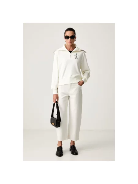 Bluza rozpinana Karl Lagerfeld ze stójką beżowa
