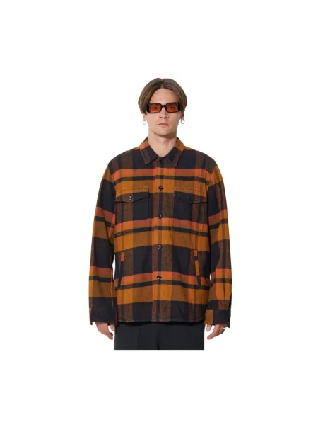 Norse Projects koszula Julian Organic Heavy Twill Overshirt relaxed z kołnierzykiem klasycznym żółty