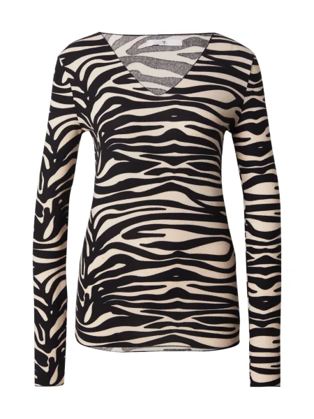 Hailys Tricou bej deschis negru