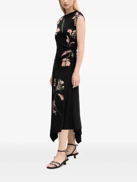 Rochie midi Desigual cu model floral negru