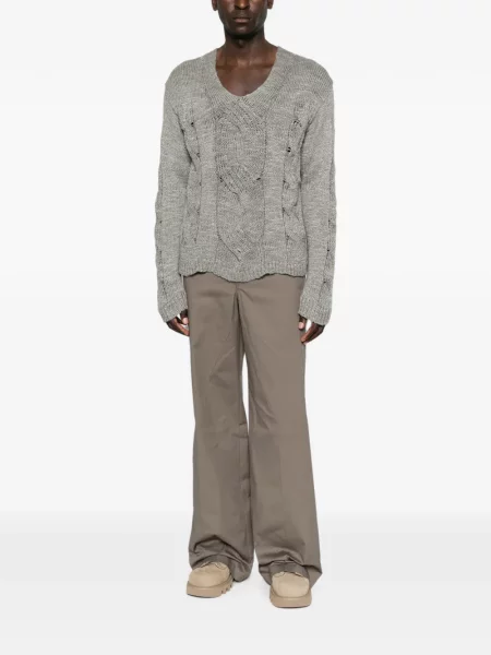 Pantaloni Rick Owens cu cordon gri