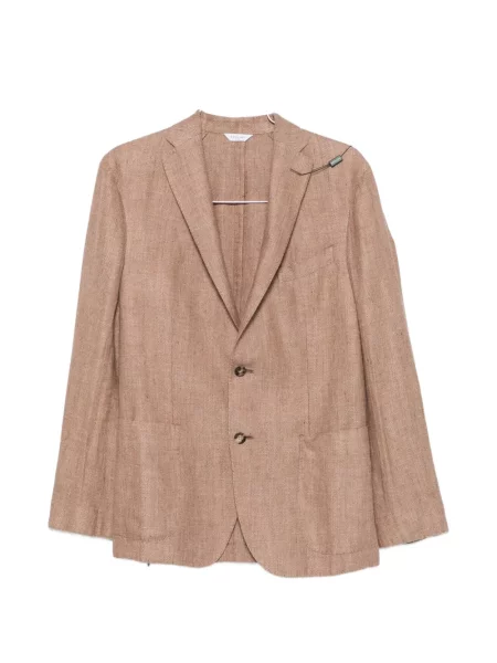 Sacou Boglioli cu model herringbone maro