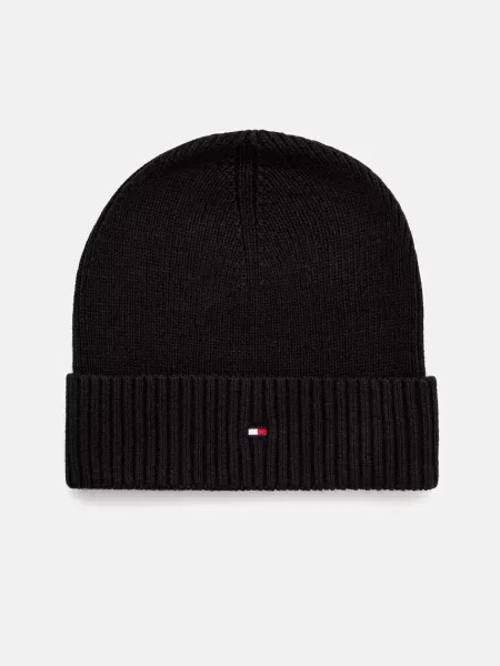 Čepice s příměsí kašmíru Tommy Hilfiger černá