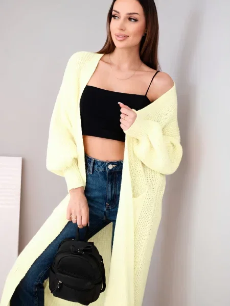 Lung cardigan Kesi Włoski galben