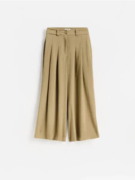 Reserved Pantaloni cu adaos de verde-oliv verde