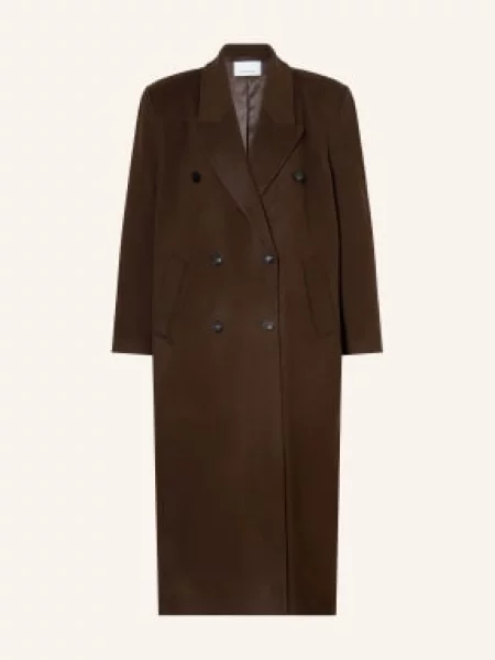 The Frankie Shop Vlněný Kabát Gaia tmavě hnědá