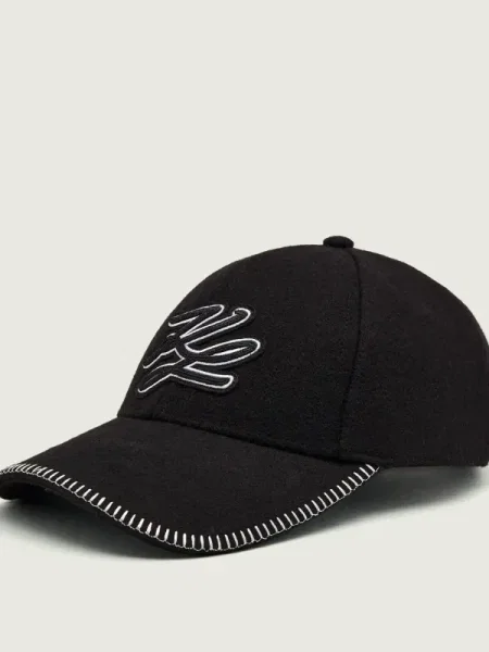Karl Lagerfeld De lână șapcă baseball k/autograph negru