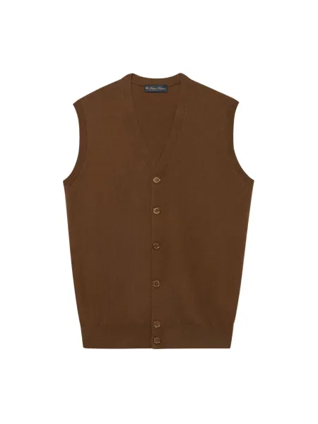 Sweter Brooks Brothers z kaszmiru brązowy