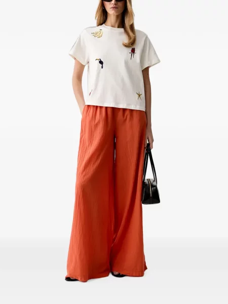 Tricou Farm Rio cu broderie alb