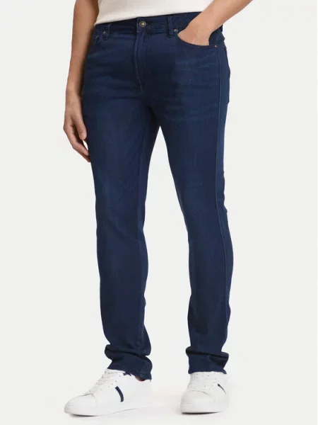 Guess Jeans hlače Mornarsko Slim Tapered Fit modra