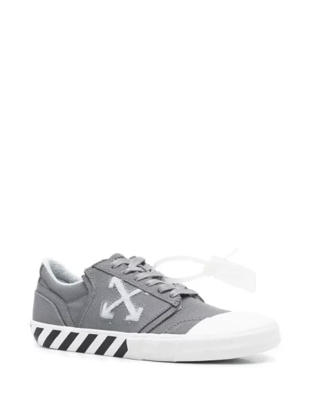 Sneakerși Off-white cu dungi cu imagine alb