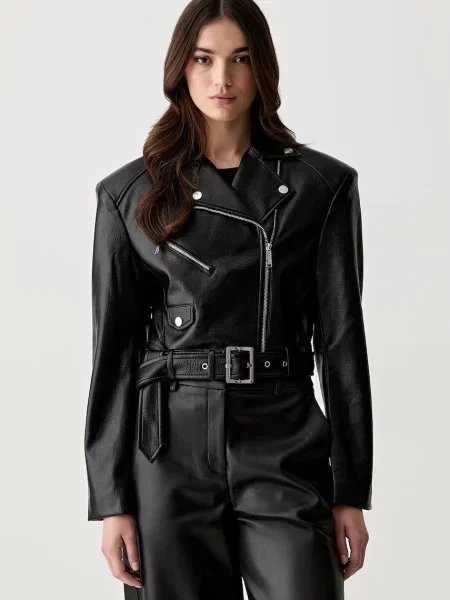 Karl Lagerfeld geacă de biker pentru femei negru