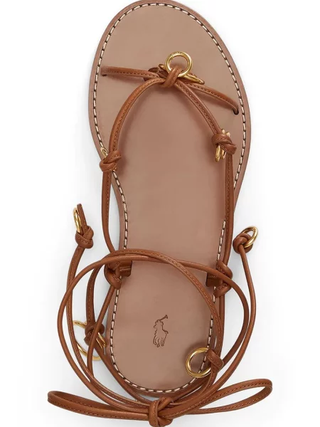 Kožené sandály Polo Ralph Lauren Rng Wrp Sandal hnědé
