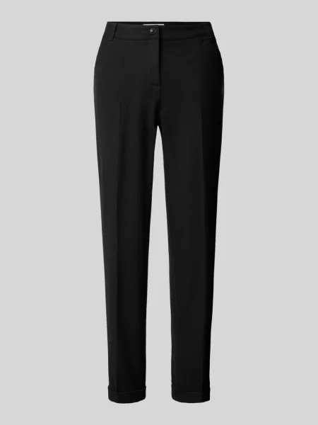 Spodnie materiałowe o kroju tapered fit w kant model ‘UTE’ Raffaello Rossi czarne