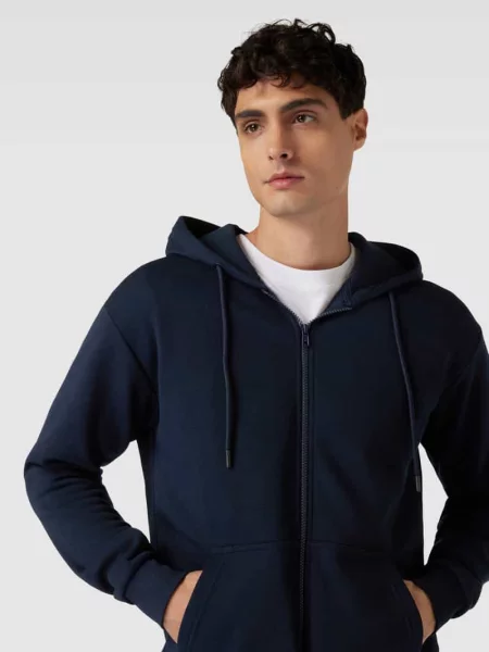 Bluza rozpinana z kapturem model ‘BRADLEY’ Jack & Jones granatowa
