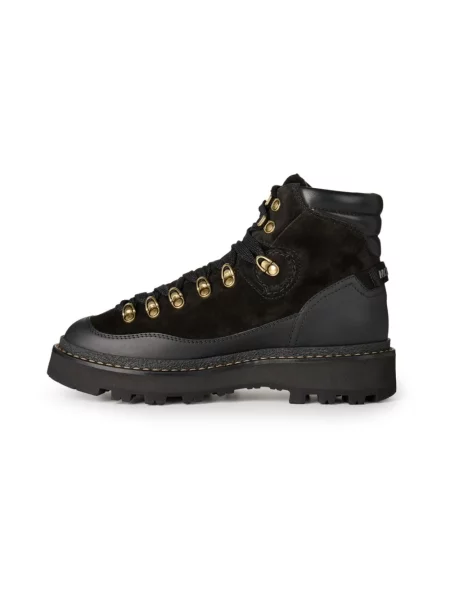 Buty trekkingowe Moncler sznurowane skórzane czarne