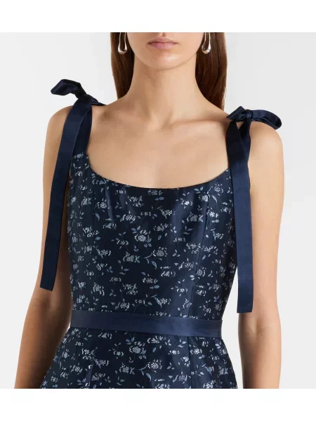 Rochie Markarian cu model floral de costum albastru