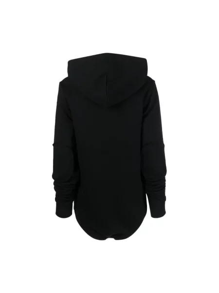 Bluza z kapturem Rick Owens z kapturem z logo czarna