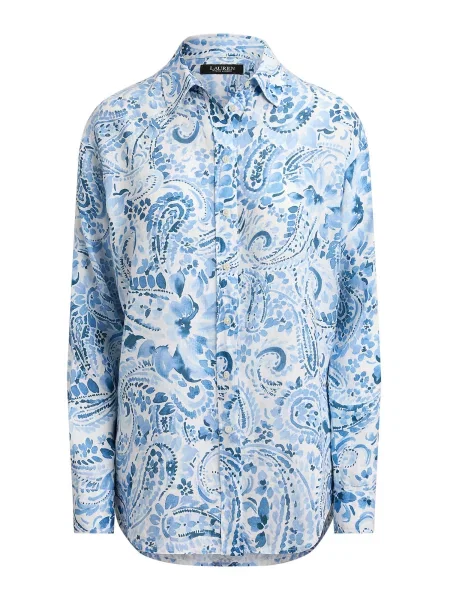 Lauren Ralph Lauren Bluză albastru deschis / albastru închis alb