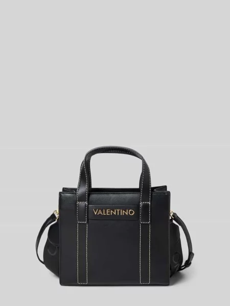 Lniana torebka Valentino Bags czarna