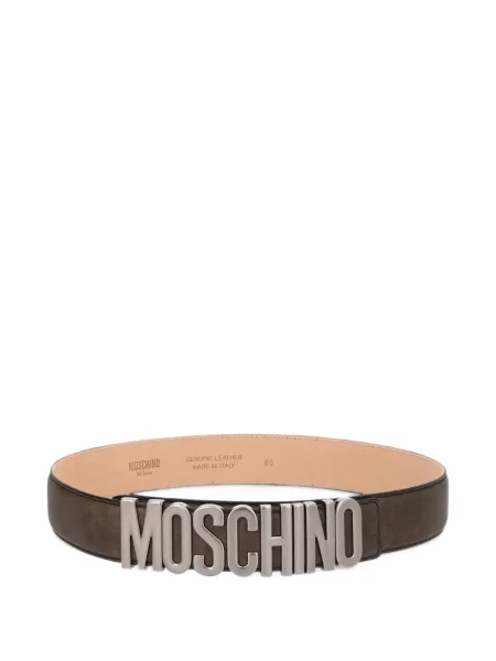 Iš natūralios odos diržas Moschino su autografu ruda