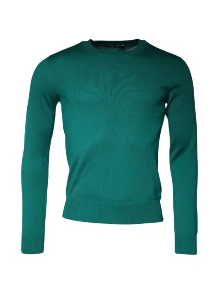 Pulover Dolce & Gabbana de lână cu decolteu rotund verde