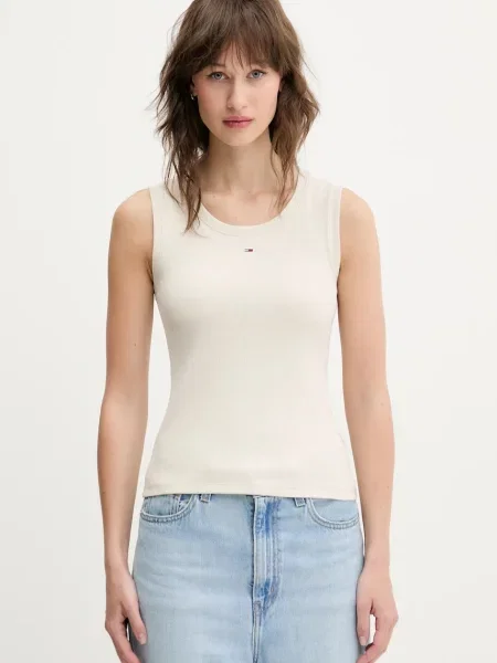 Топ Tommy Jeans бежово