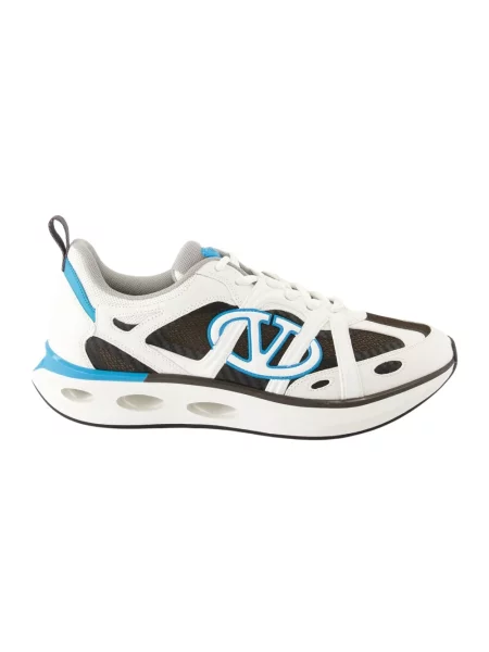 Sneakersy Valentino Garavani skórzane z siateczki białe