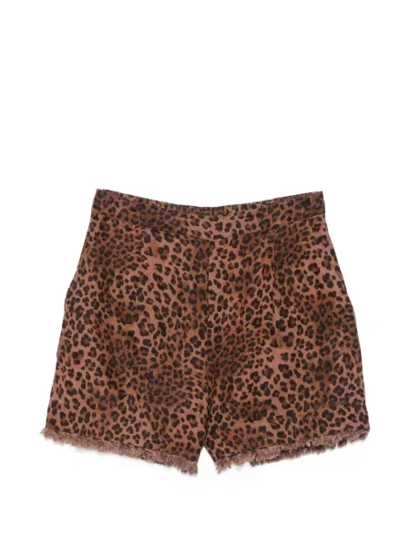 Pantaloni scurți Mc2 Saint Barth cu imagine cu model leopard maro