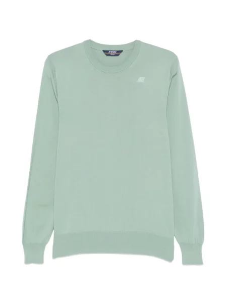 Pulover K-way cu decolteu rotund verde