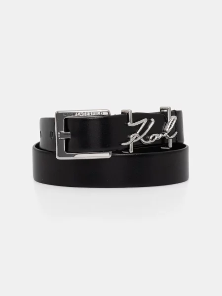 Karl Lagerfeld remen za žene kožni K/SIGNATURE crna