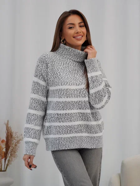 Светр ISSA Plus темно-сірий кашемір сірий