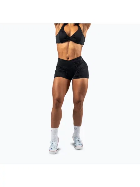 Pantaloni scurți de antrenament pentru femei NEBBIA Strong Beauty black negru