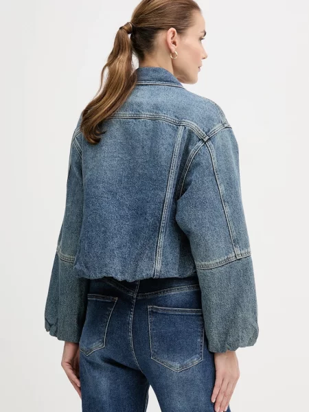 Džínová bunda Calvin Klein Jeans přechodná oversize modrá