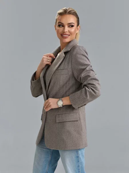 Піджак ISSA Plus кашемір сірий