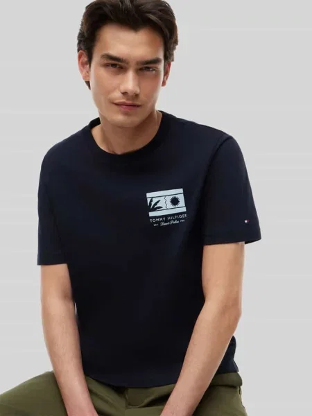 T-shirt o kroju regular fit z czystej bawełny Tommy Hilfiger