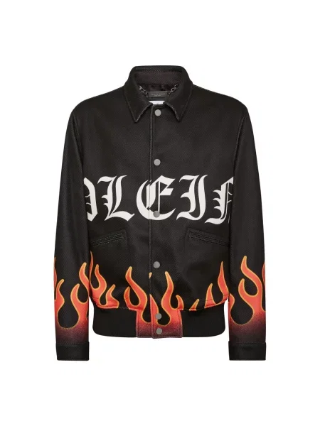 Kołnierzykowy kurtka bomber Philipp Plein czarny