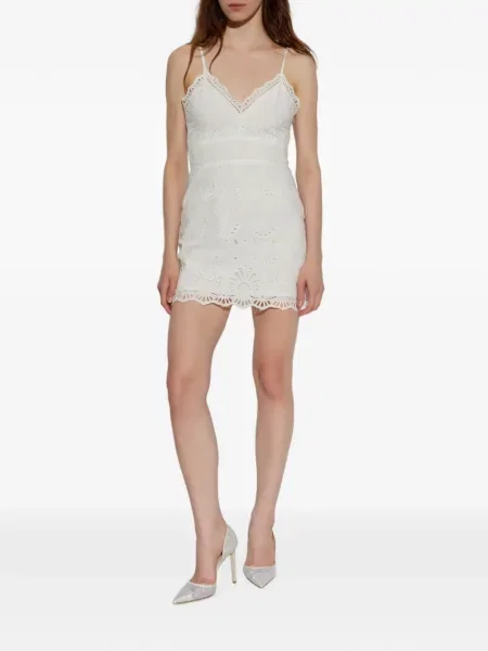 Rochie mini Loveshackfancy cu broderie alb