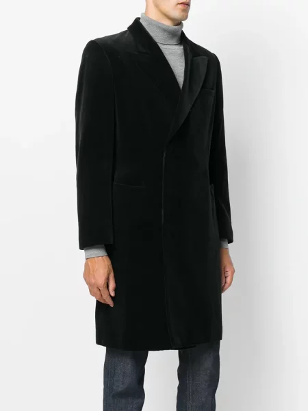 Sametový kabát Jean Paul Gaultier Pre-owned po kolena černý