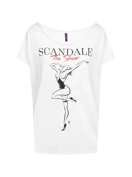 Tricou Scandale cu imagine alb